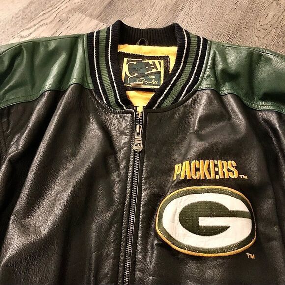 G3 Vintage G-III Carl Banks Green Bay Packers Full Genuine Leather Jacket XXL 2X - Picture 5 of 11